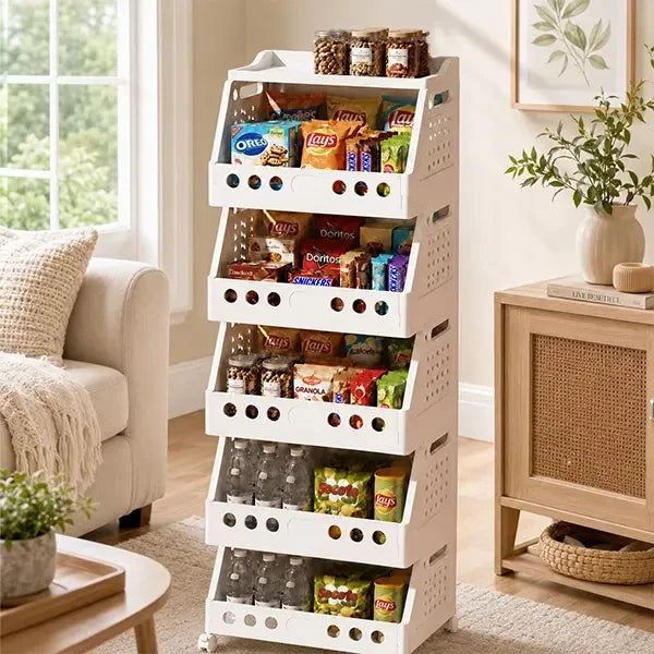 Modular Rolling Plastic Storage Cart