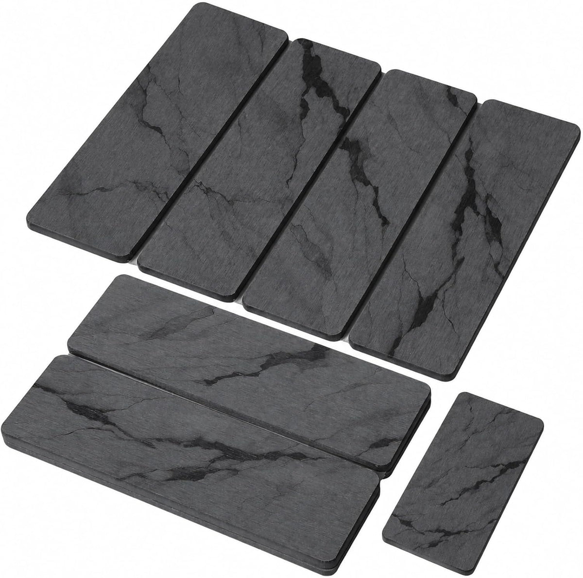 Large Stone Dish Drying Mat for Kitchen Counter, Quick Dry Stone Dishes/Bath Mats,Foldable Water Absorbing Diatomaceous Earth Drying Organizer Pad for Plate Rack Bottles Utensils(Dark Gray 24"×16")