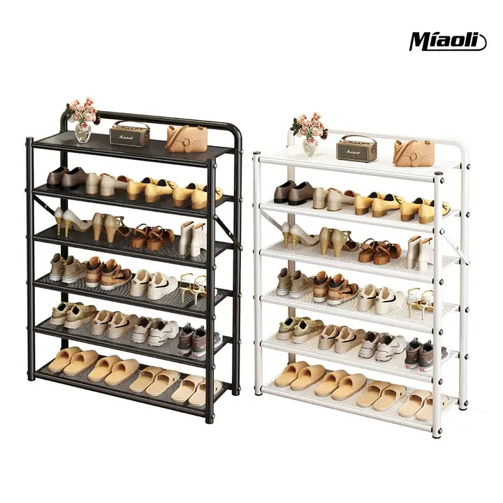 MiaoLi 4-Tier ABS Plastic Adjustable Shoe Rack Organizer for Home